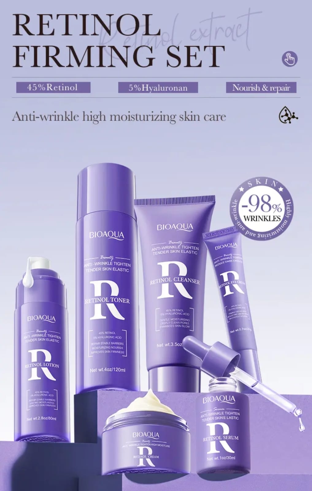 KIT RETINOL BIOAQUA CAJA DE LUJO