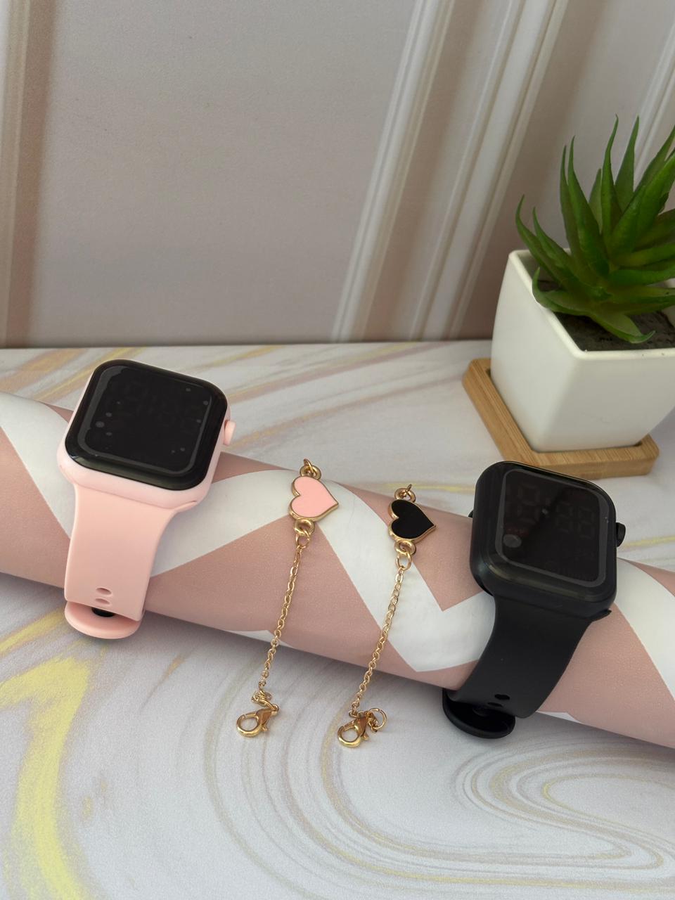 Set Relojs + Pulseras Corazón