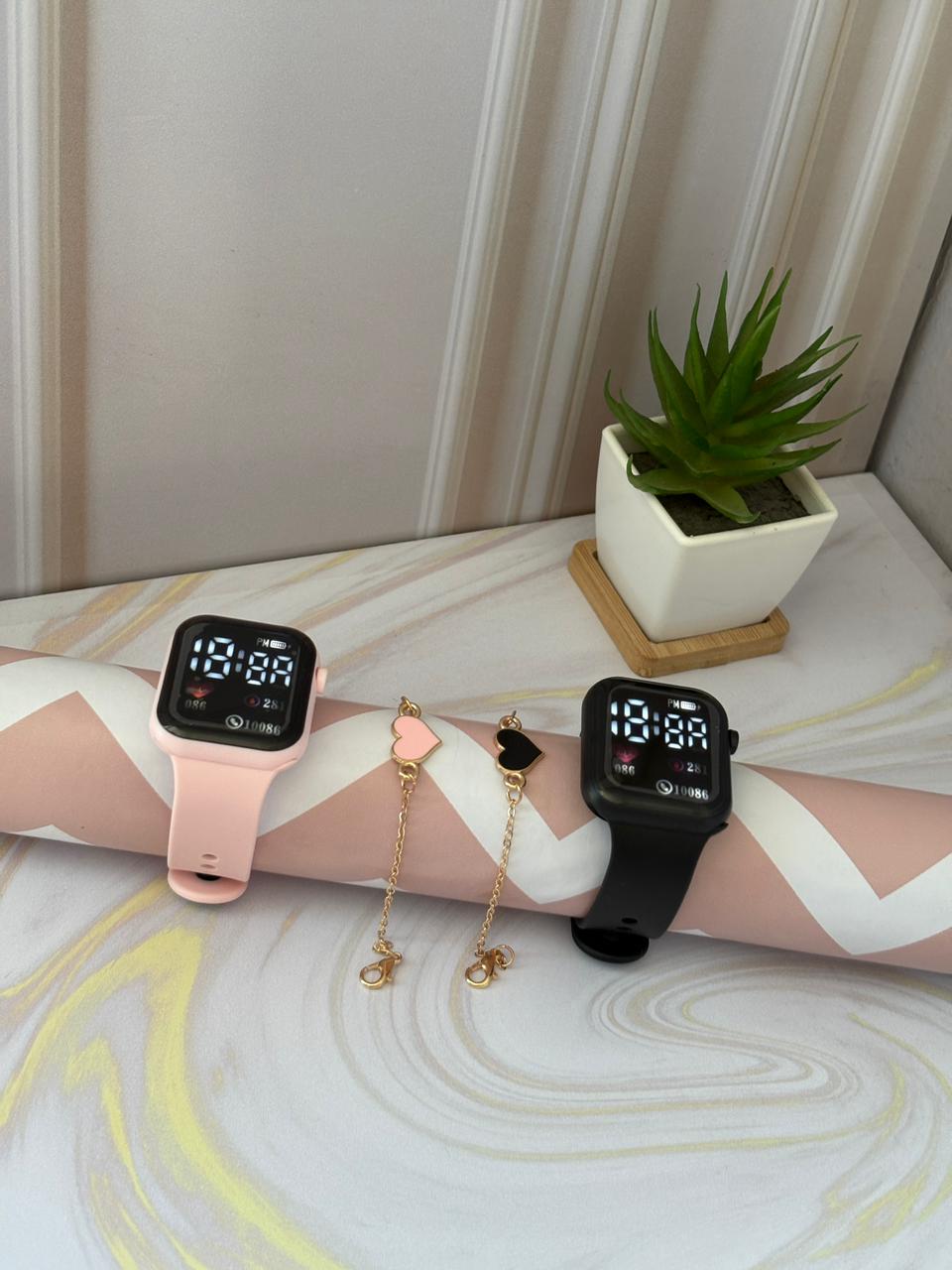 Set Relojs + Pulseras Corazón