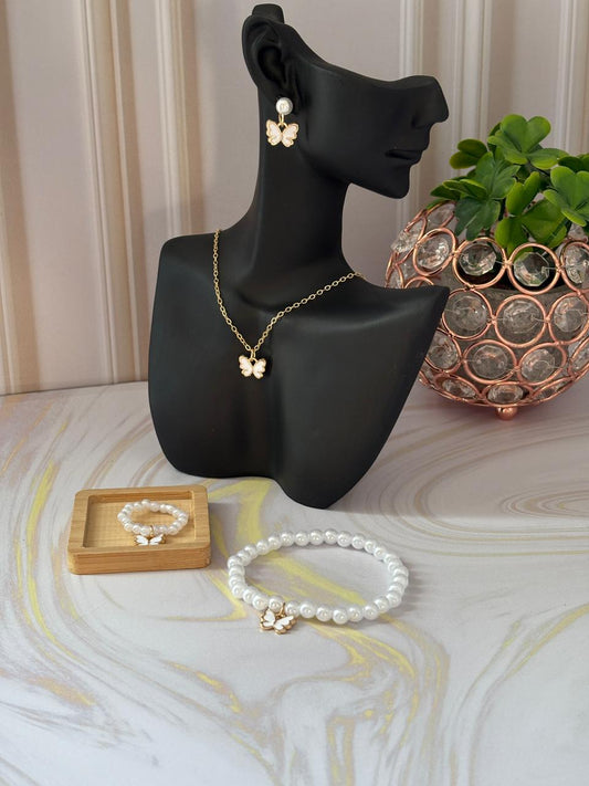 Set Mariposa Perla Blanca