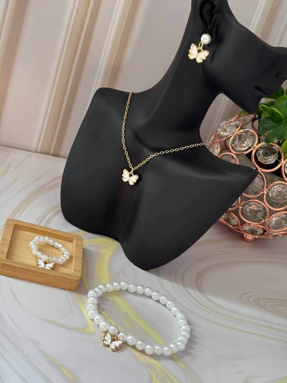 Set Mariposa Perla Blanca