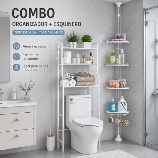 Combo Organizador de Baño + Esquinero